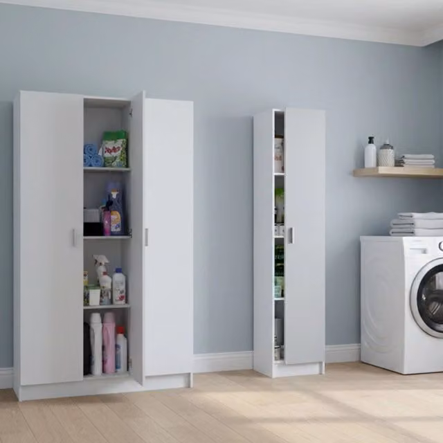 Armadio Multiuso Grande Modulabile Sinnai DMORA Bianco L: 146 cm, H: 180 cm – 1