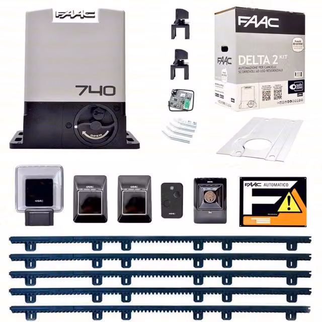 FAAC DELTA 2 KIT 740 5 METRI CREMAGLIERA NYLON AUTOMAZIONE CANCELLO SCORREVOLE
