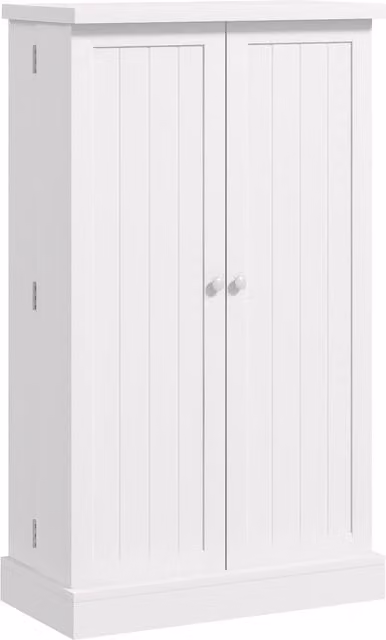 Armadio da cucina Aosom in MDF con 6 ripiani e ante a battente, Bianco, L: 60 cm, P: 30 cm, H: 104 cm – 1