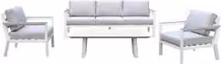 Set da giardino moderno Amicasa IMPERIA in alluminio bianco per 5 persone