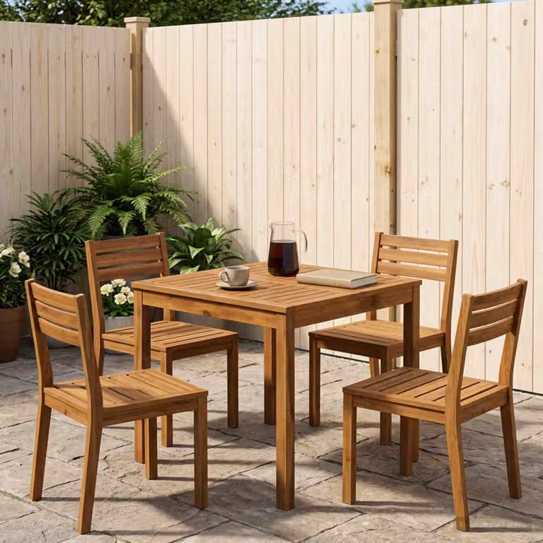 vidaXL Tavolo da giardino rettangolare in legno di acacia marrone L: 70 cm, P: 68,5 cm, H: 75 cm