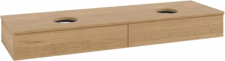 Mobiletto V&B con struttura frontale, con illuminazione Antao 160x50cm, WBP colore rovere miele, rovere miele