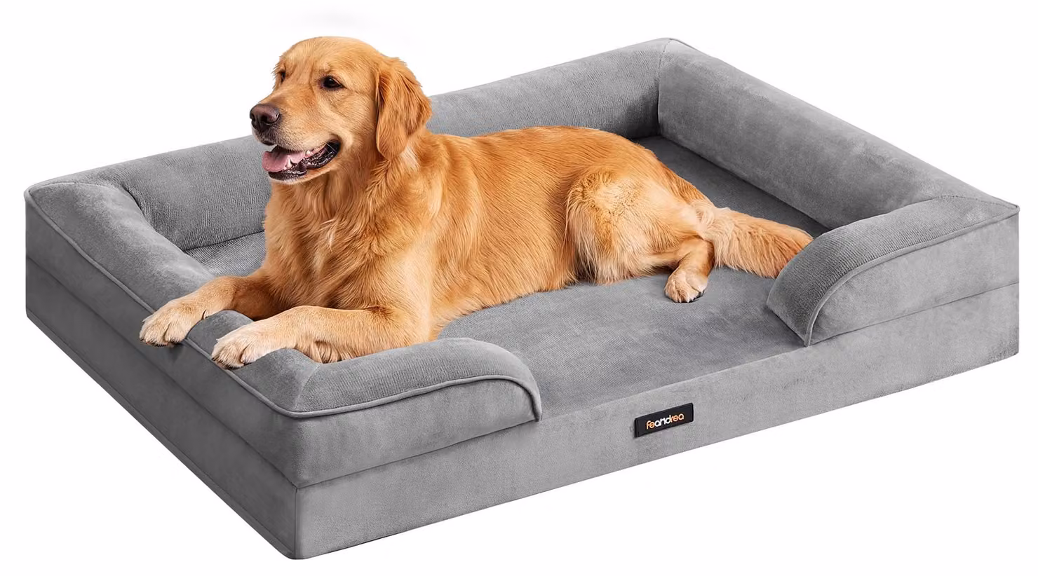 Cuccia ortopedica per cani, taglia XXL - 112x81x17 cm - Grigio chiaro - Flanella - Interna - Cuscino per cani