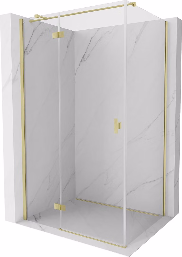 Mexen Mist-H T cabina doccia battente sinistra 85 x 70 cm, trasparente, oro spazzolato - 8A5T-085-070-55-00-L