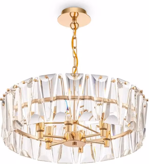 Lampadario Contemporaneo Puntes Metallo Oro 6 Luci