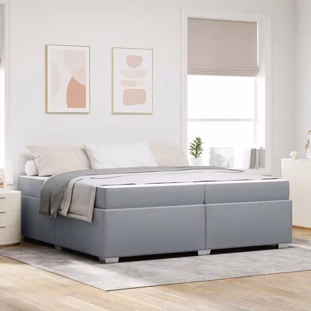 Struttura letto moderna vidaXL in tessuto grigio L/P: 200 x 200 cm