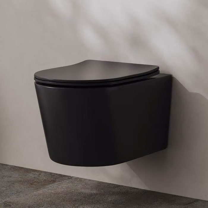 Vaso sospeso a muro Kronenbach, senza brida, con sistema di scarico a rotazione