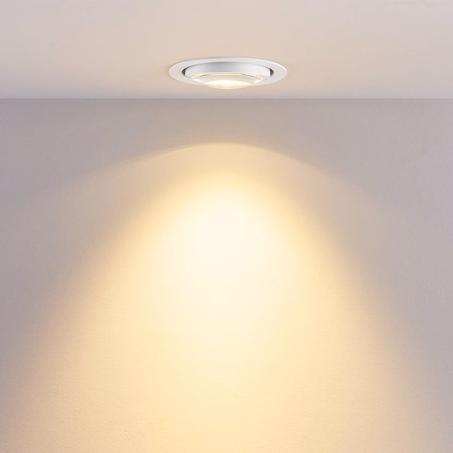 Molto Luce Plafoniera LED da incasso MAG MINI, bianco, Ø 10 cm, CCT 18 V MINI, Bianco / Opale, Soggiorno / Sala da pranzo, Alluminio, Moderno