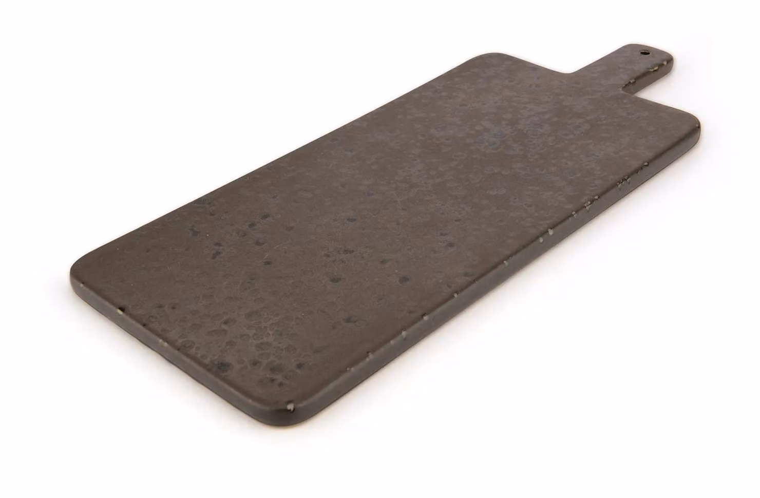 Tagliere rettangolare con manico color marrone con puntini ruggine Le Coq Phobos, cm 37x15,5