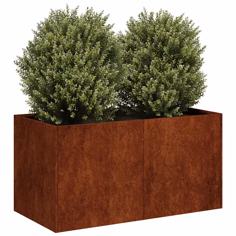 Vaso da giardino vidaXL in metallo marrone L: 80 cm, P: 40 cm, H: 40 cm