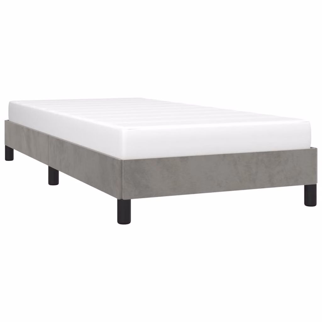 Giroletto senza Materasso Grigio Chiaro 80x200 cm Velluto