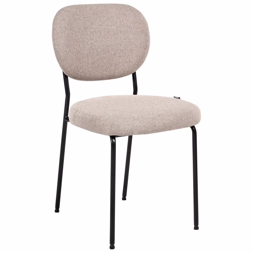 Set di 2 sedie da pranzo BELIANI in stile scandinavo con seduta in tessuto marrone e beige e struttura in metallo