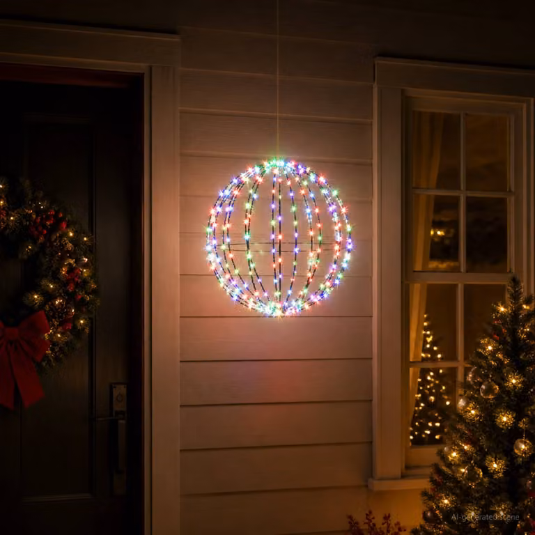 vidaXL Luce a punta di Natale 96 LED Multicolore Diametro 30 x 32 cm