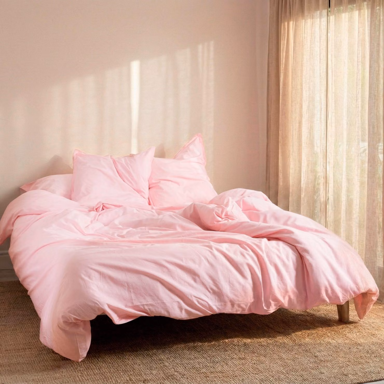 Copripiumino HappyFriday Basic Rosa chiaro 155 x 220 cm