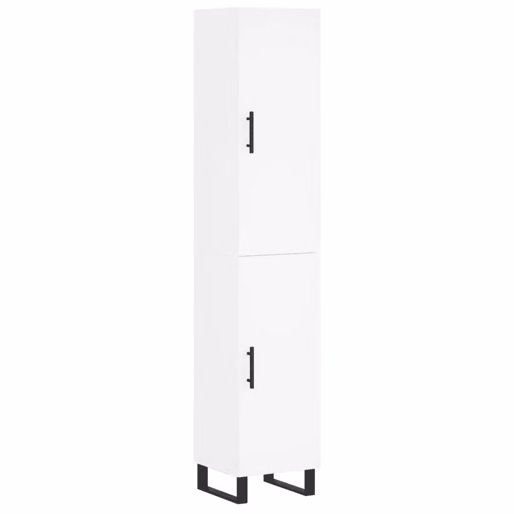 Credenza moderna bianca vidaXL in legno e metallo L/P/H: 34,5 x 34 x 180 cm – 2