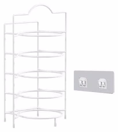 Omgoods - Portaoggetti per piatti a 5 livelli - Organizzatore per piatti in acciaio inossidabile per la cucina - Resistente al calore - Stabile - Ottimizzazione dello spazio - Adatto per piatti e ciotole - Portaoggetti da cucina