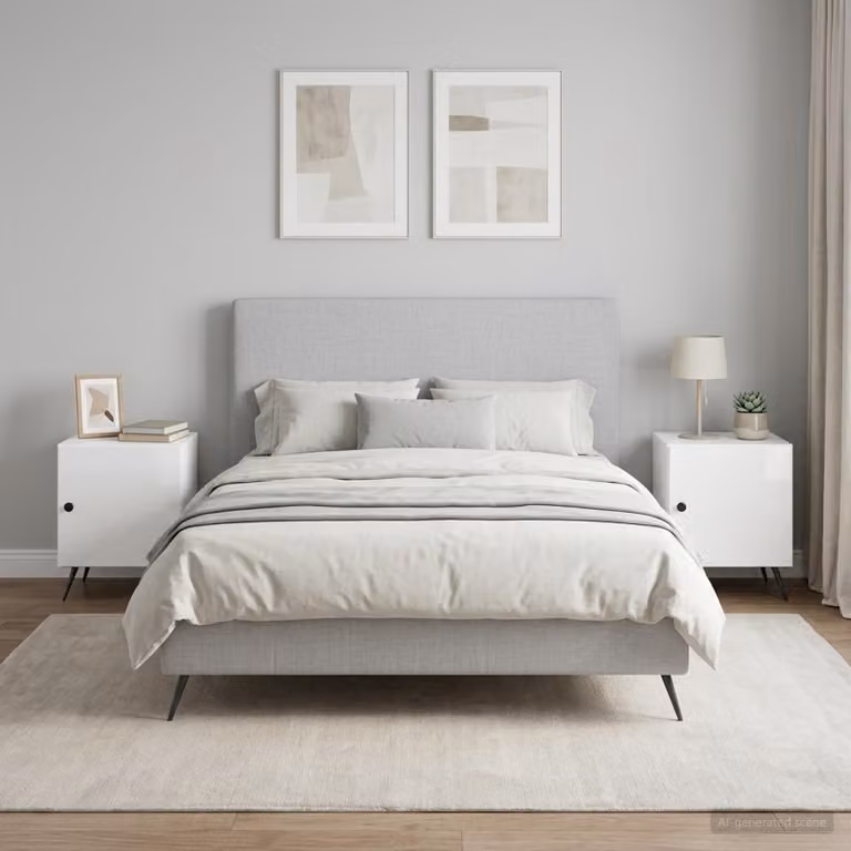 Set di 2 armadi da notte vidaXL in bianco lucido L/P/H: 43 x 34,5 x 50 cm