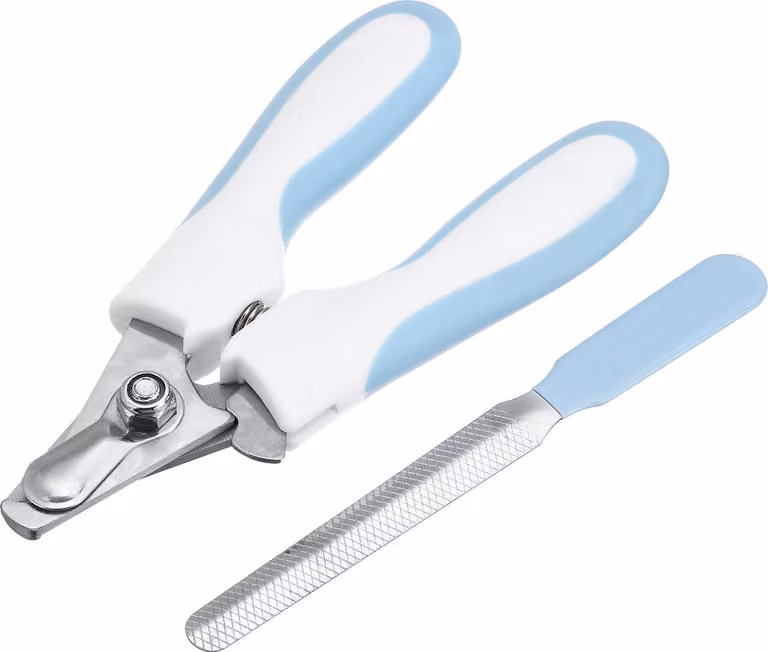 2 pezzi in acciaio inox Pet Nail Clippers Nail Trimmer Set Cat Nail Trim Dog Cleaning Beauty Tools - Blue S