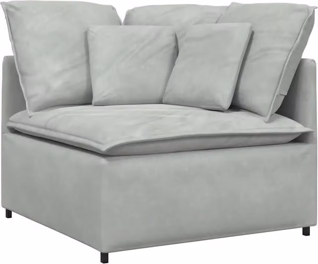 Modulo Angolare Divano Modulare con Cuscini Grigio Chiaro 100cm CFW5861746