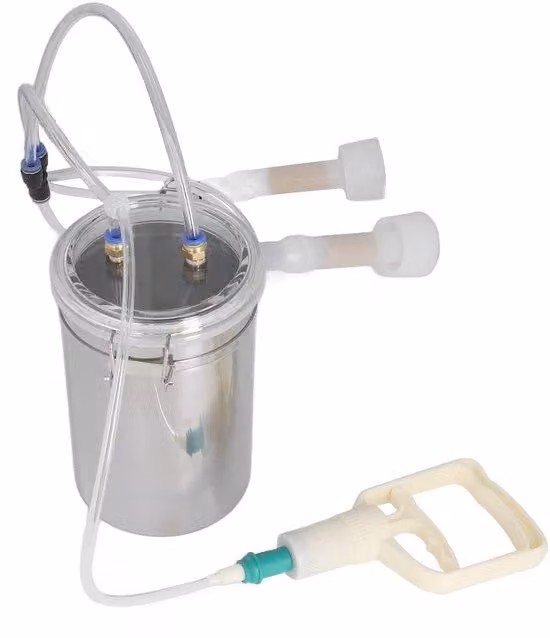 Macchina per mungitura manuale - 2 litri - Coperchio trasparente - Mungitrice per capre in acciaio inossidabile - Potente aspirazione - Portatile