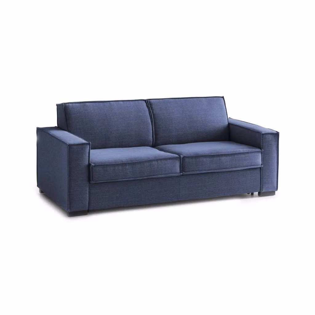 Divano a 3 posti Diopside Talamo Italia in tessuto blu con coperture rimovibili e cuscini inclusi L: 220 cm, H: 90 cm, P: 95 cm – 2