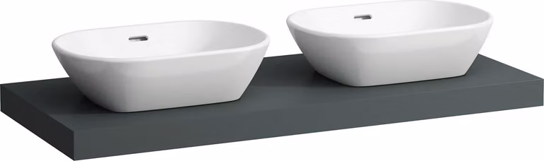 LAUFEN LANI Plan de toilette, découpe à gauche et à droite, 1185x495x65mm, H4046741122661, H4046741122661