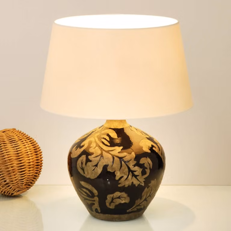 Holländer Lampada da tavolo Toulouse, Nero, Soggiorno / Sala da pranzo, Ceramica, Lampada da tavolo