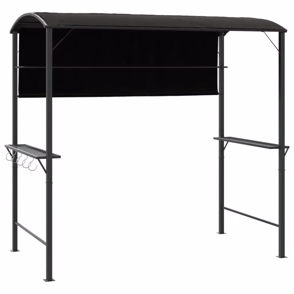 Gazebo con tetto moderno vidaXL in metallo e poliestere colore antracite L/P/H: 220 x 110 x 200 cm – 2