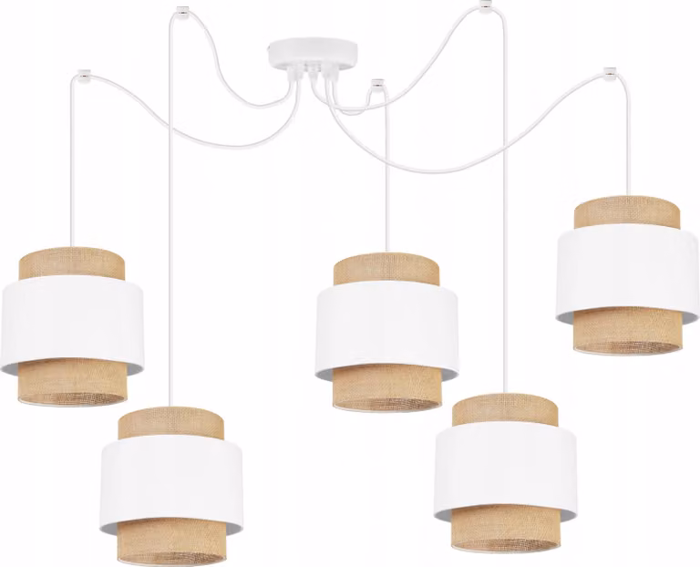 Lampada a sospensione, lampadario da soffitto, paralume, Boho Juta