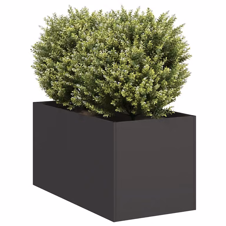 Fioriera vidaXL in acciaio nero L: 80 cm, P: 40 cm, H: 40 cm
