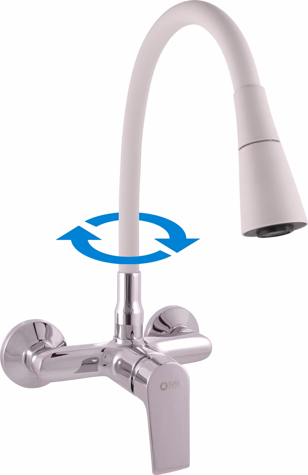 RAV Slezák Slezák Rav CO102/13S Miscelatore per lavello con braccio flessibile con doccia Colore: cromo, Dimensione: 150 mm