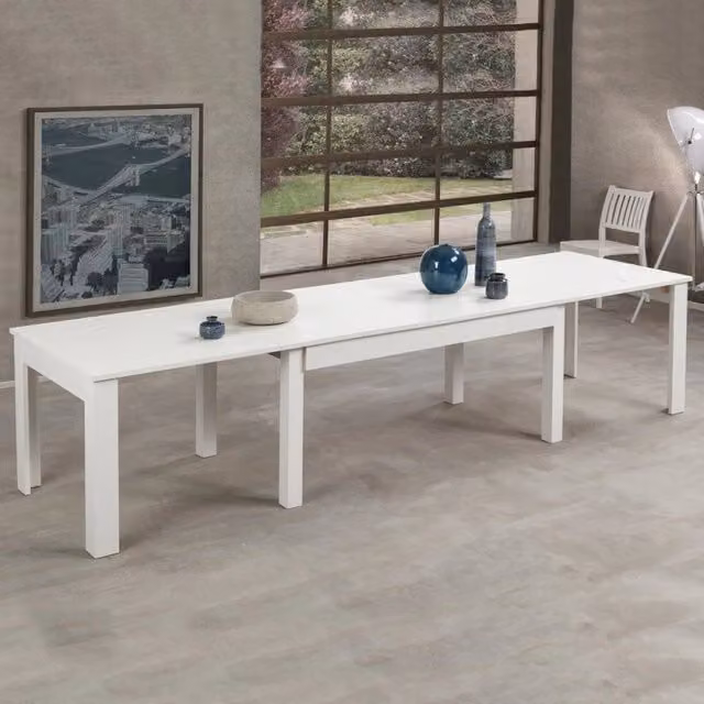 Tavolo allungabile Lipsia 160x90 in bianco frassinato