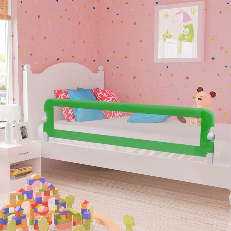 Sponde di sicurezza per letti bambini vidaXL, verde, pieghevoli, L: 180 cm, H: 42 cm