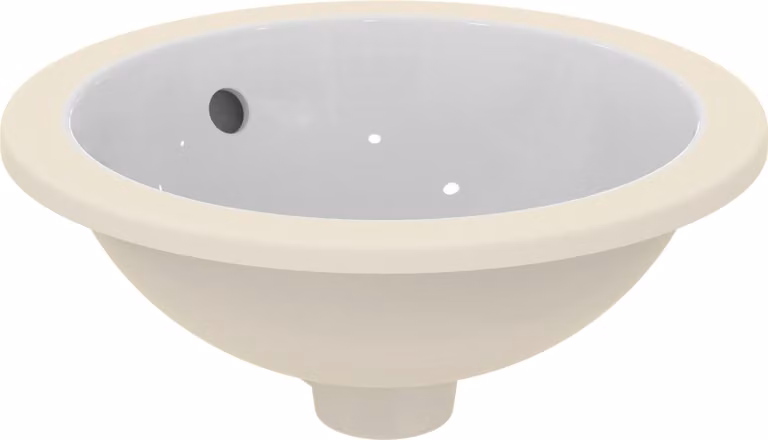 Ideal Standard Connect Lavabo à encastrer par dessous, rond, sans trou pour robinet, avec trop-plein, 380x380x175mm, E505201, E505201