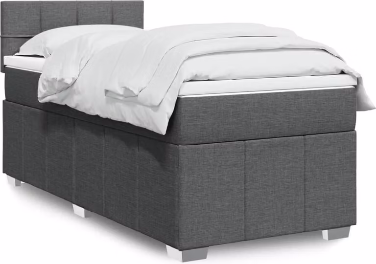 Maison Exclusive - Letto boxspring con materasso grigio scuro 90x190 cm Tessuto
