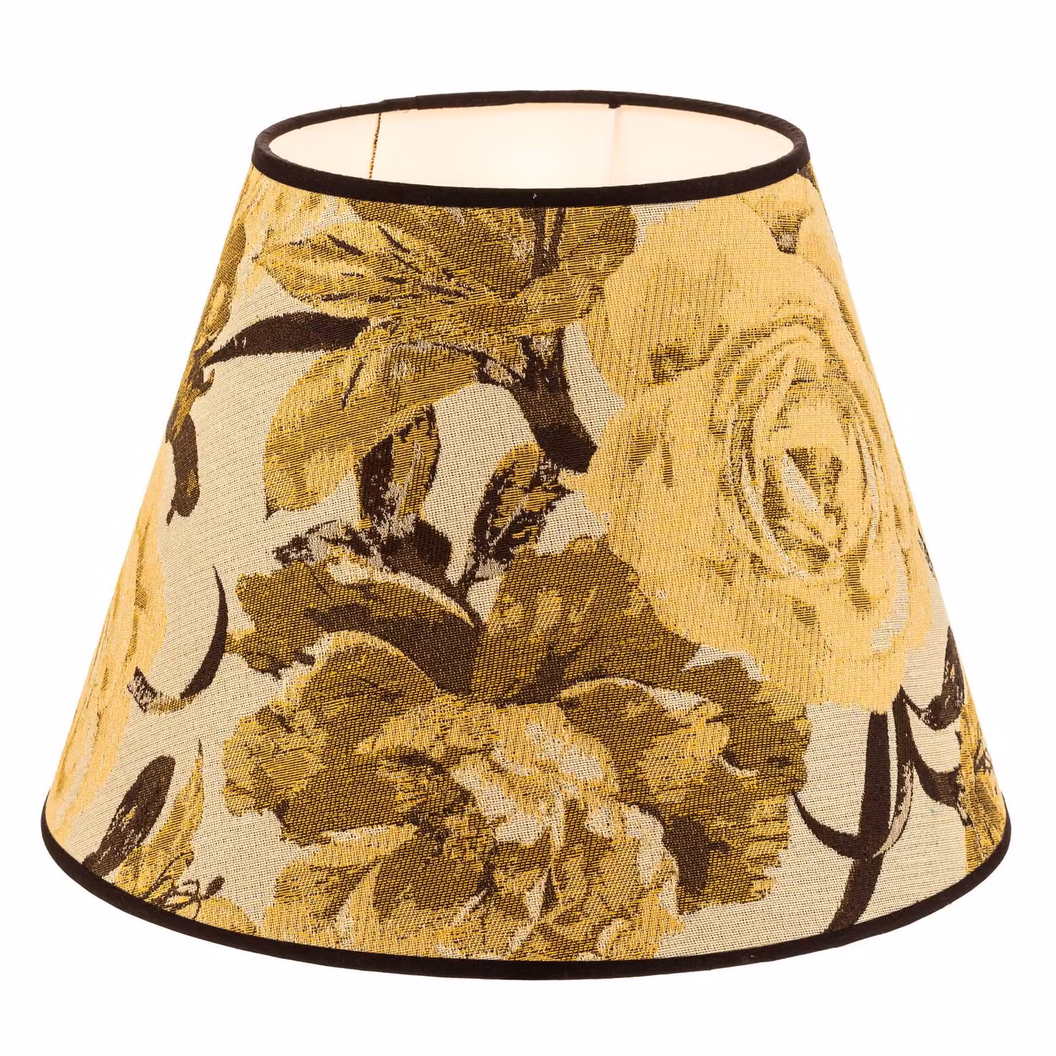 Paralume Sofia Altezza 25 cm, motivo floreale giallo Duolla, Giallo / Arancione, Tessuto / Stoffa / Seta