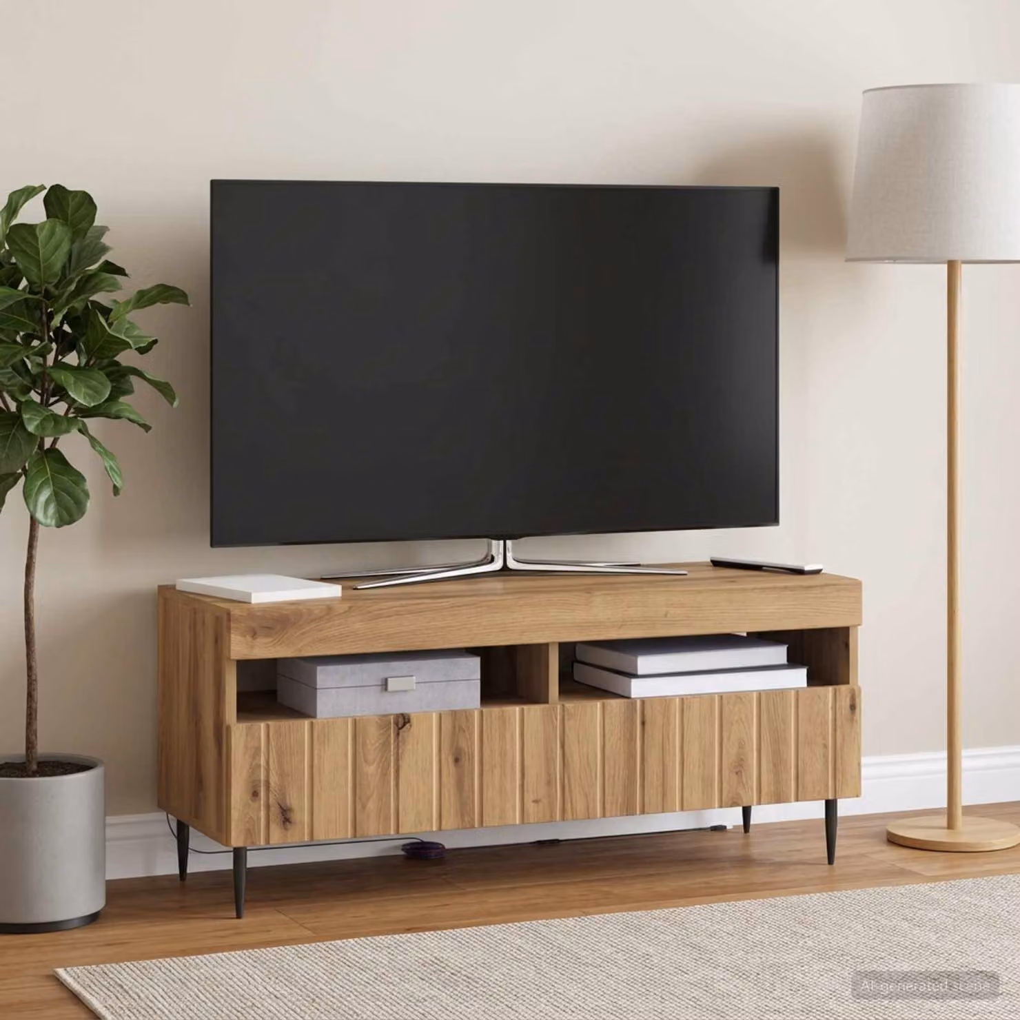 Mobile TV LED vidaXL ZWOLLE in Rovere Artigianale Marrone L: 100 cm, P: 35 cm, H: 43 cm