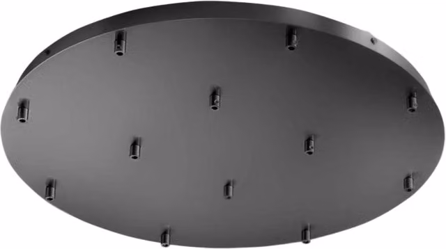 Rosone tondo per lampada a sospensione OFELIA MINI B T/12 Gea Luce in metallo nero opaco con kit di fissaggio – 1