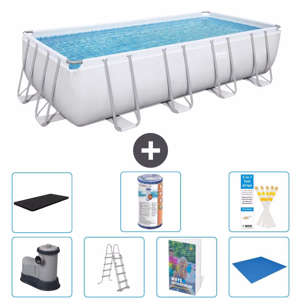 Bestway Power Steel, piscina rettangolare - 549x274x122 cm - 6 pezzi, modello S594