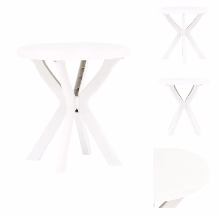 vidaXL Tavolo da bistrot bianco Ø70 cm in plastica - Tavoli da giardino