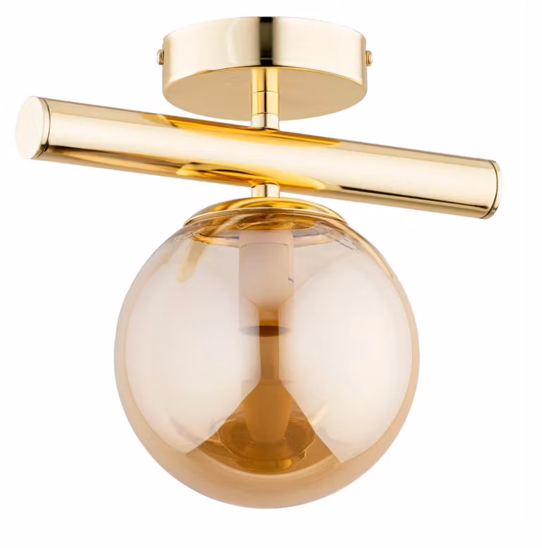 Lampada da soffitto ERAL oro-ambra 1xE14x10W in vetro, dimensioni: 26x15x26 cm, IP20 Alfa