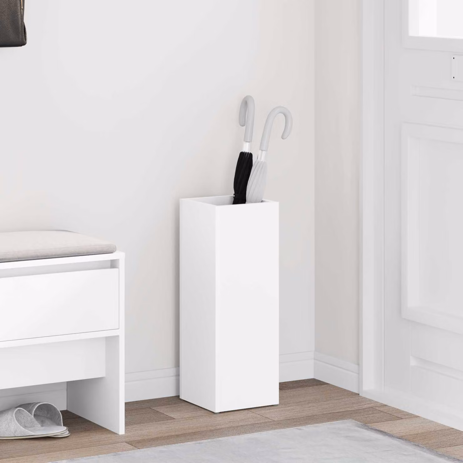 vidaXL Supporto per Ombrellone Moderno Bianco L/P/H: 20 x 20 x 55,5 cm