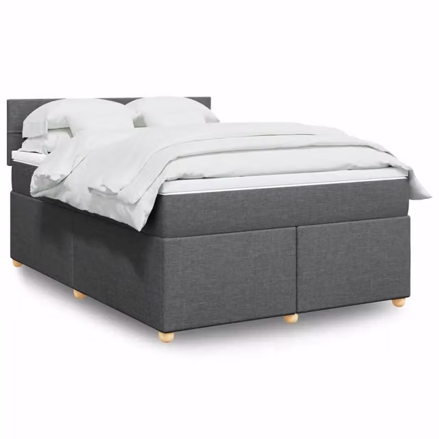 Letto Ibrido Moderno vidaXL con Materasso Grigio e Bianco L/P: 160 x 200 cm