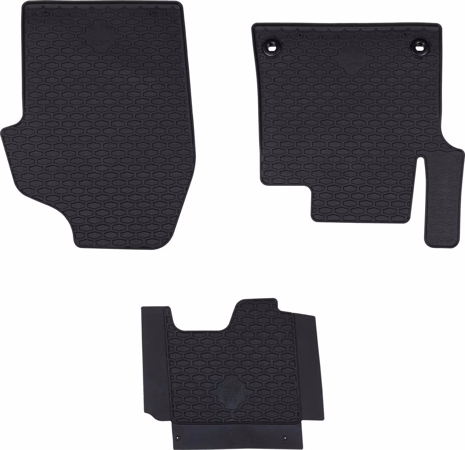 Tappetino per Auto 3 pcs Nero Gomma