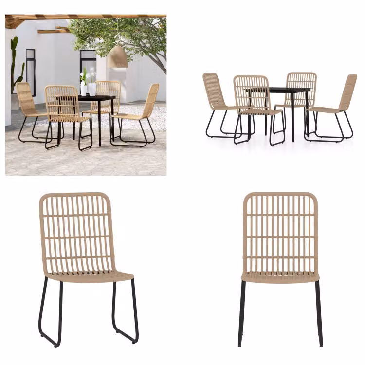 vidaXL set da pranzo da giardino 5 pezzi effetto quercia - set da pranzo da giardino - set da pranzo da esterno - set da pranzo da patio
