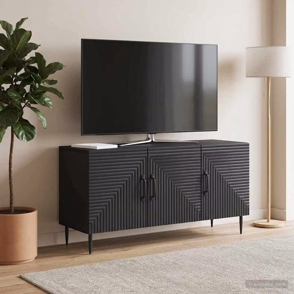 Mobile TV vidaXL Nero in Legno e Metallo L: 99 cm, P: 34,5 cm, H: 50 cm