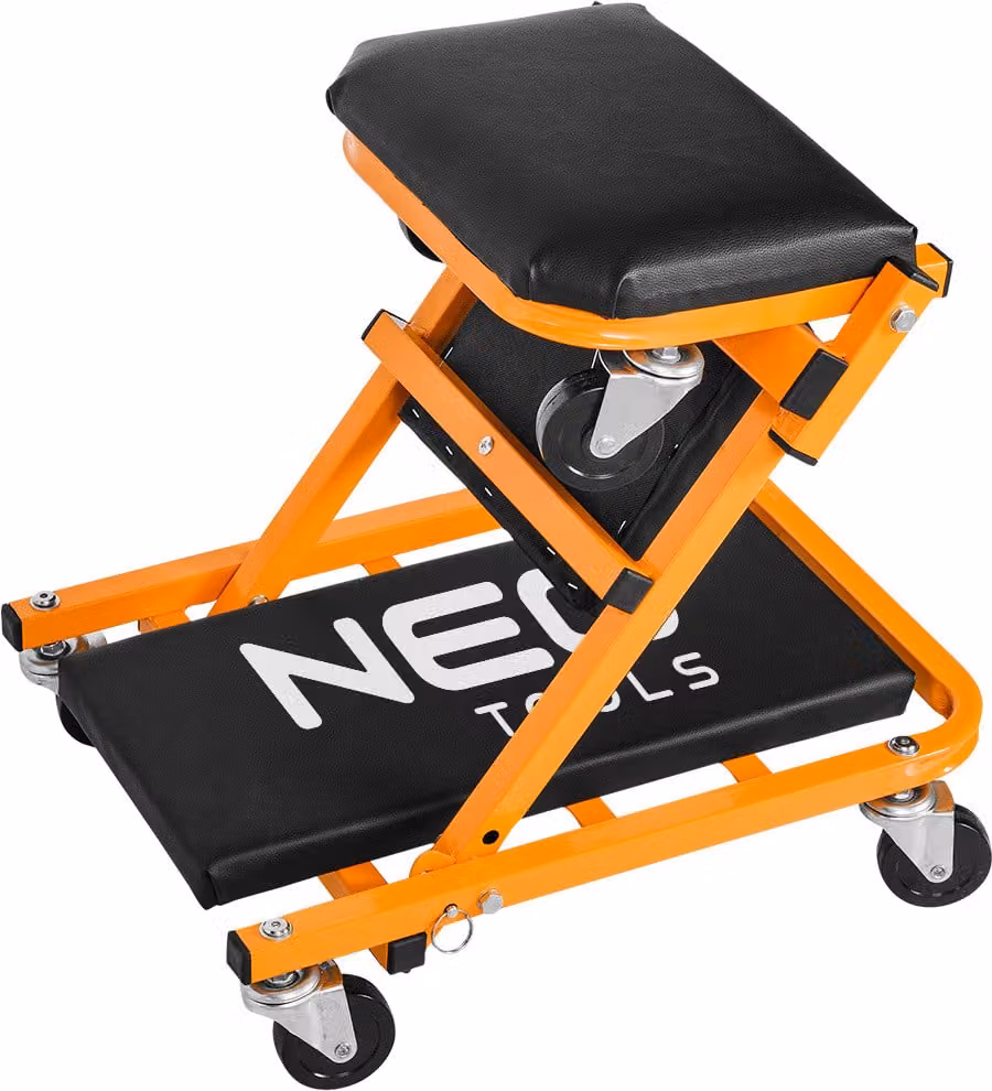 NEO TOOLS 2in1 asse di rotolamento per autofficina Asse di rotolamento fino a 150 kg Sedile di rotolamento con funzione seduta e reclinabile