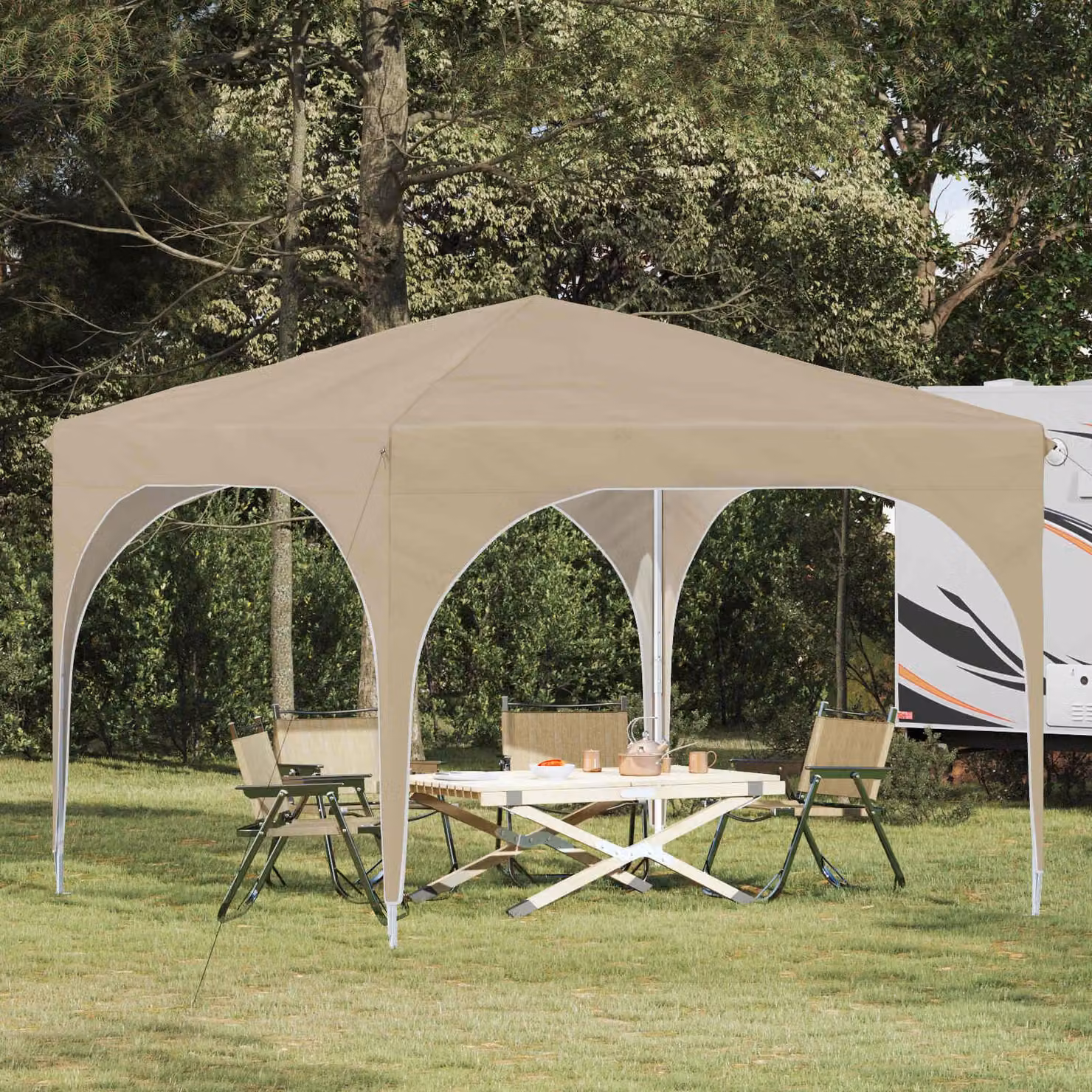 Maison Exclusive - Tenda pop-up per feste, dimensioni 290 x 290 x 245 cm, colore crema
