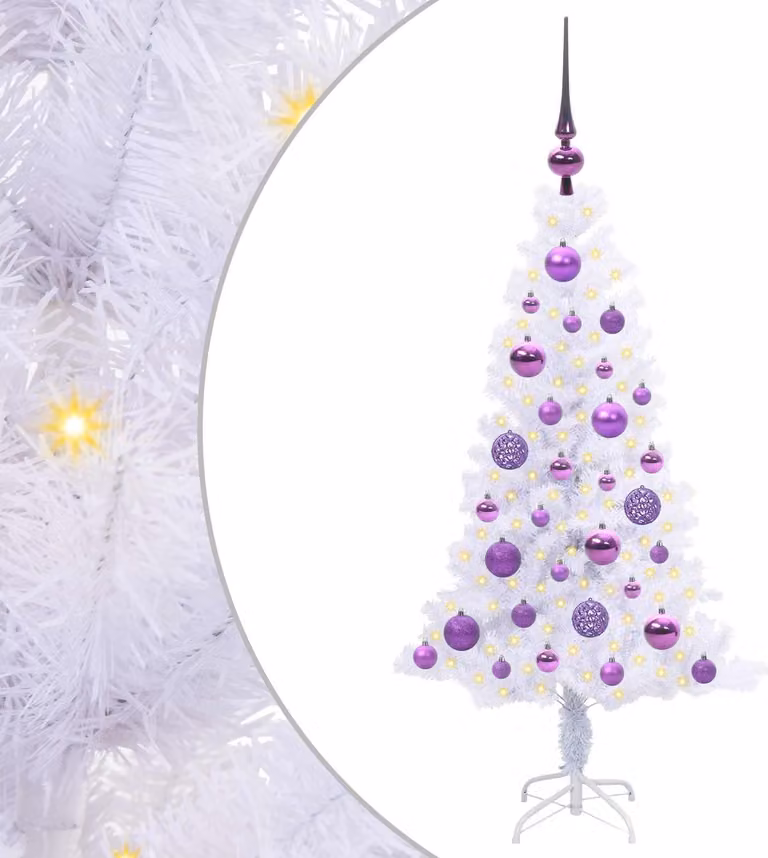 Albero di Natale artificiale Bianco 120 cm PVC e Acciaio