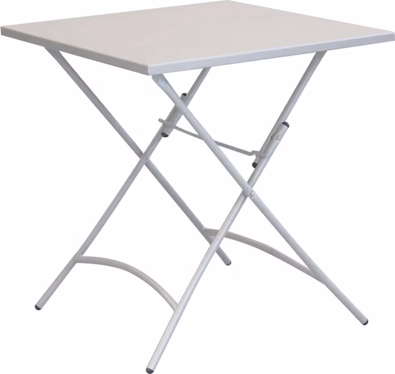 Milani Home - tavolo da giardino quadrato pieghevole, Romanus, 70 x 70 cm, in acciaio, tortora